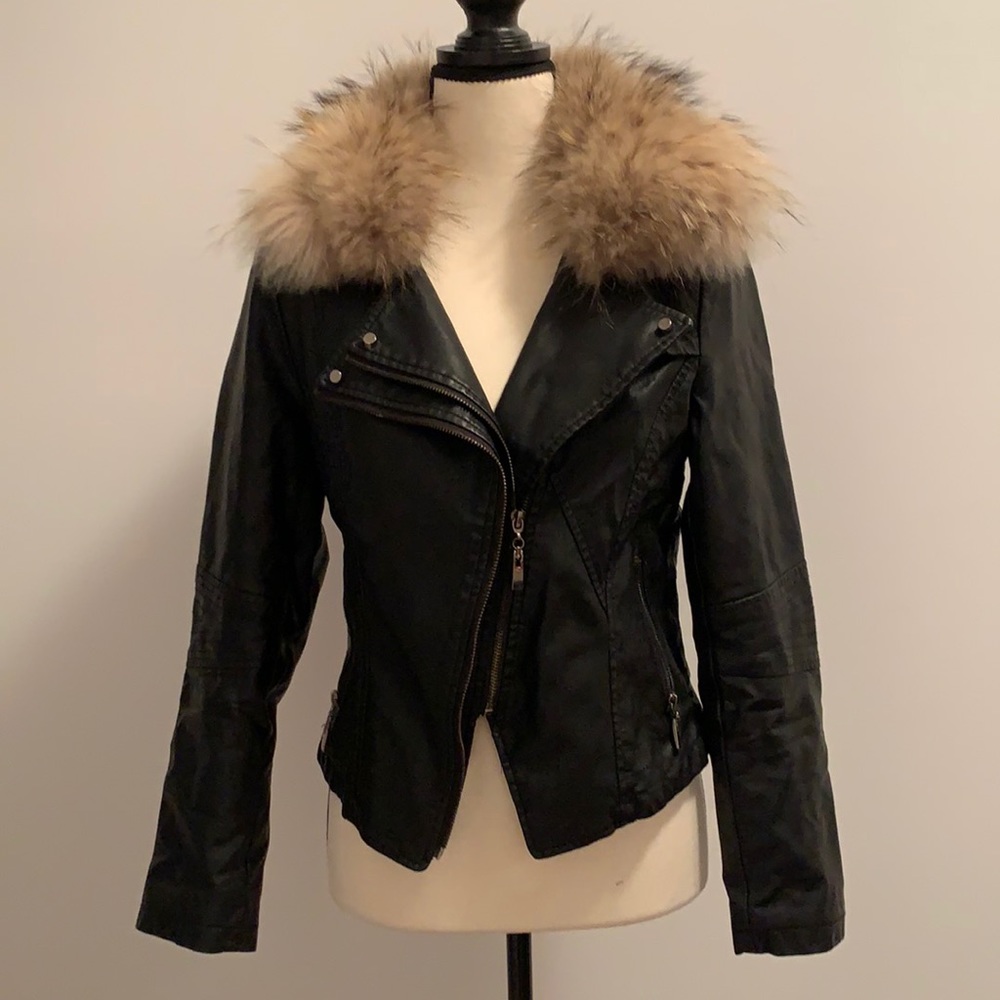 Faux Leather fur jacket